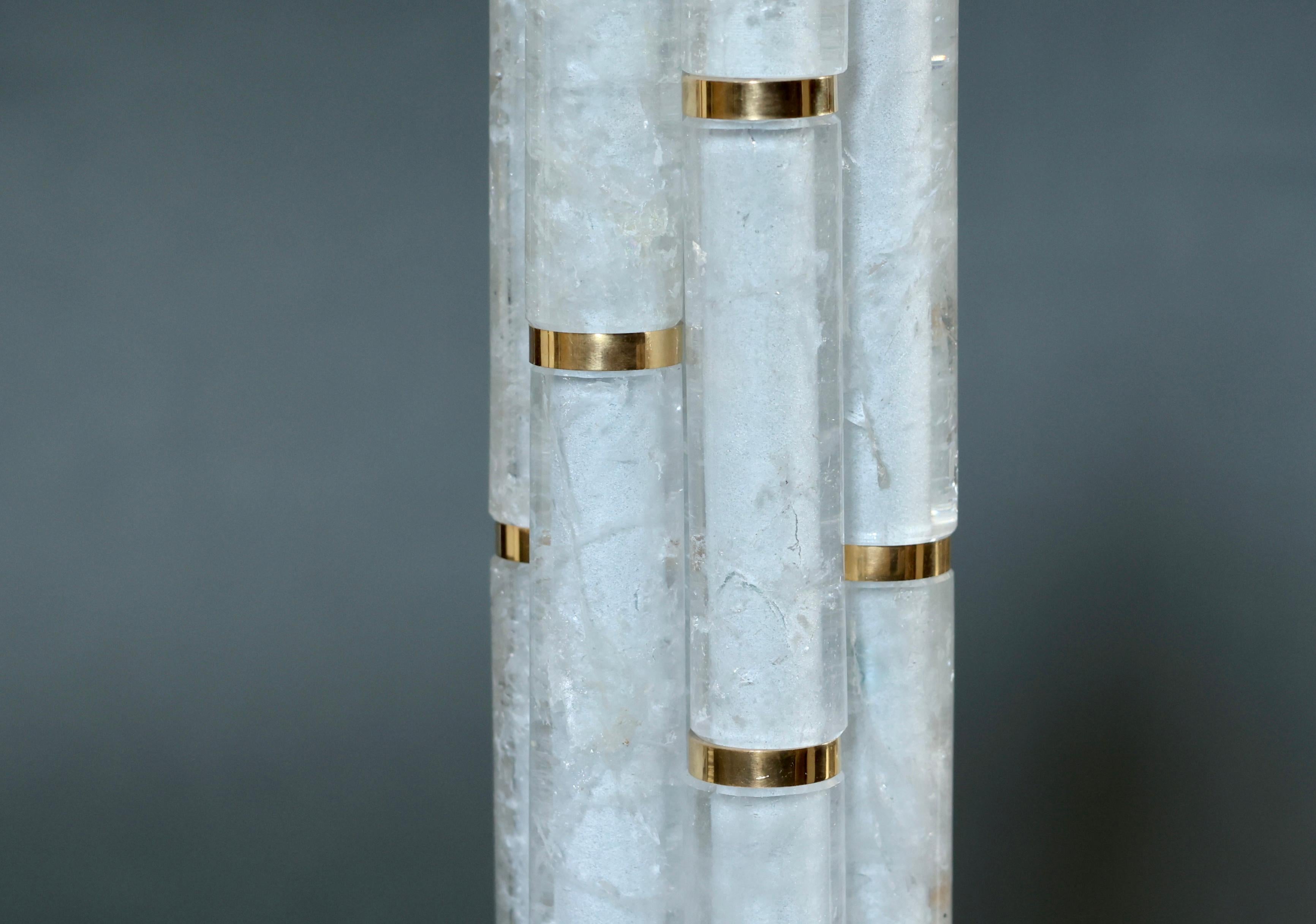 Contemporary BAMBOO II Rock Crystal Quartz Lamps by Phoenix For Sale