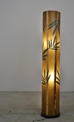Bamboo-Inspired Fiberglass Floor Lamp, 1980s, France