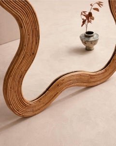 Bamboo Italian Mirror Wavy Mid century