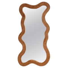 Bamboo Italian Mirror Wavy Mid century
