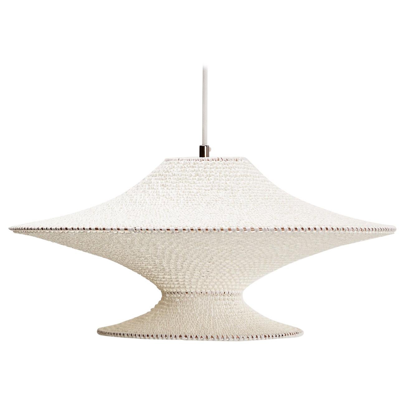 BAMBOO JUPE Pendant Light Ø80cm/31.5in, Hand Crocheted in Bamboo Paper For  Sale at 1stDibs