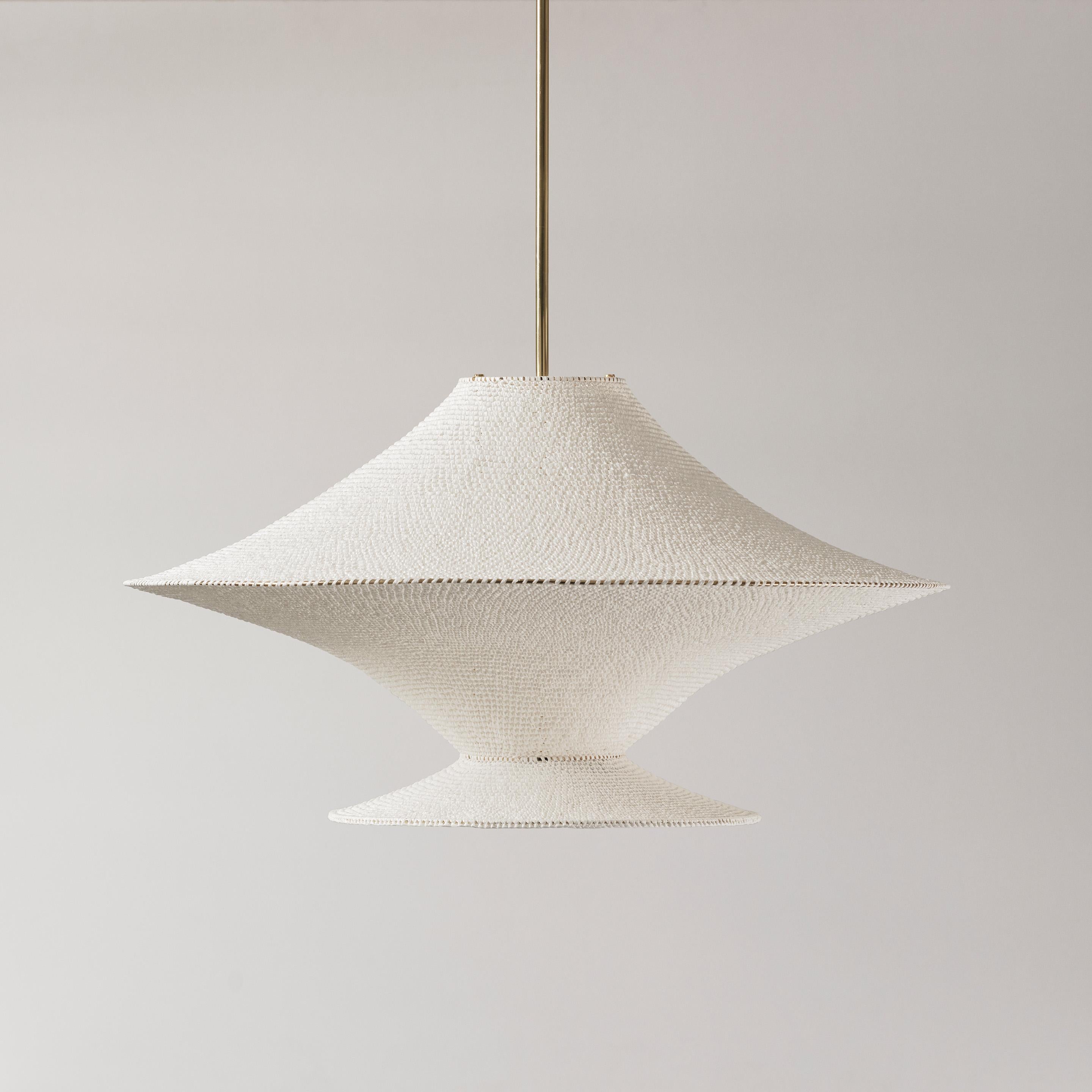 British JUPE Pendant Light Ø100cm/39.4in, Hand Crocheted in 100% Egyptian Cotton For Sale