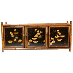 Bamboo Lacquer Three-Door Cabinet