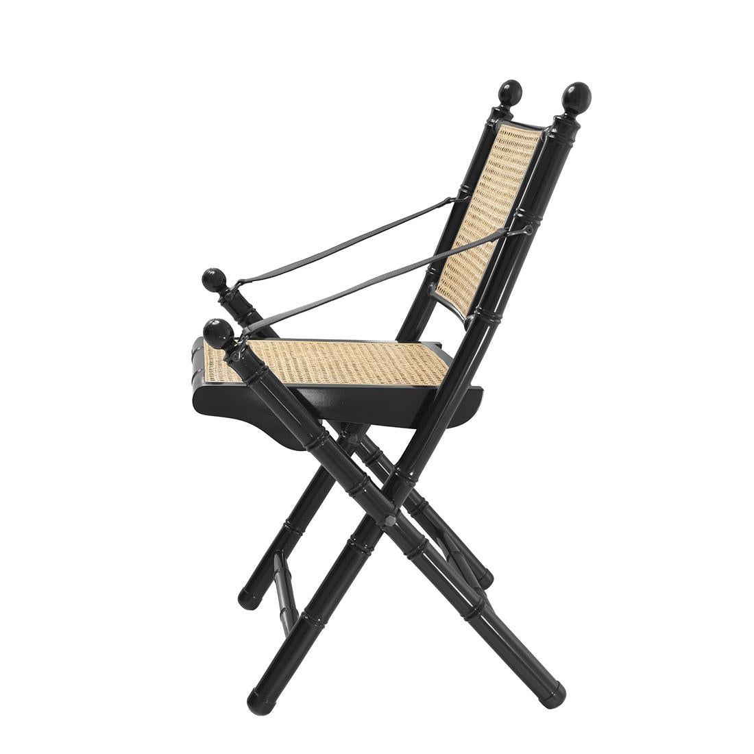 Hand-Crafted Bamboo Lacquered Folding Chair