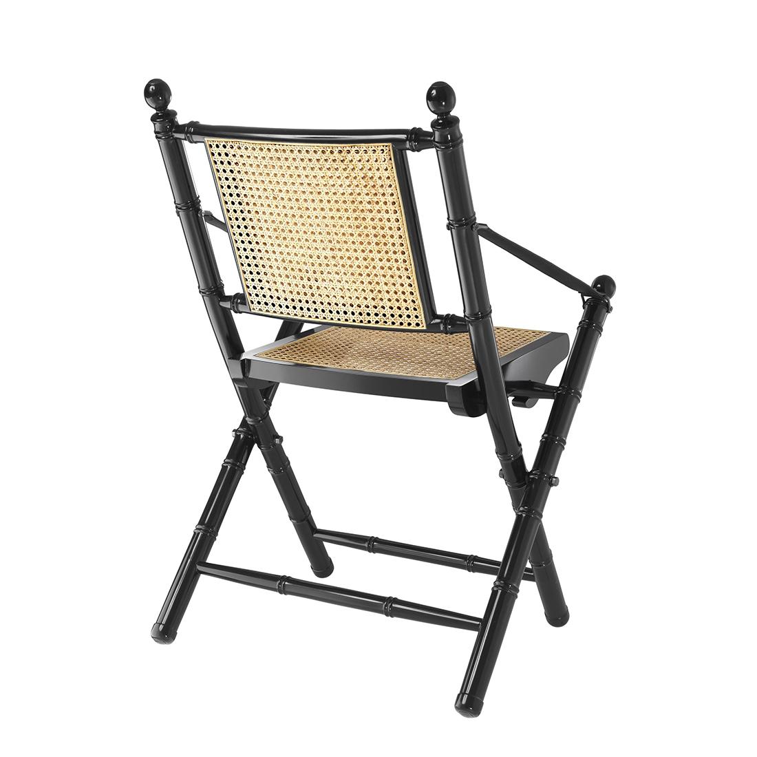 Bamboo Lacquered Folding Chair In Excellent Condition In Paris, FR