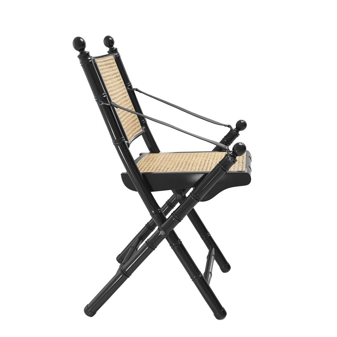 Hand-Crafted Bamboo Lacquered Folding Chair