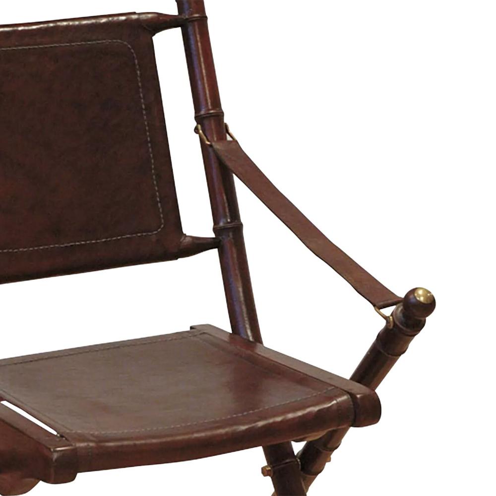 Hand-Crafted Bamboo Brown Folding Chair For Sale