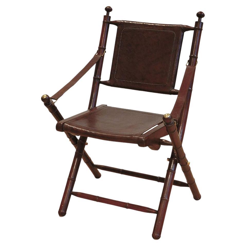 Bamboo Brown Folding Chair For Sale