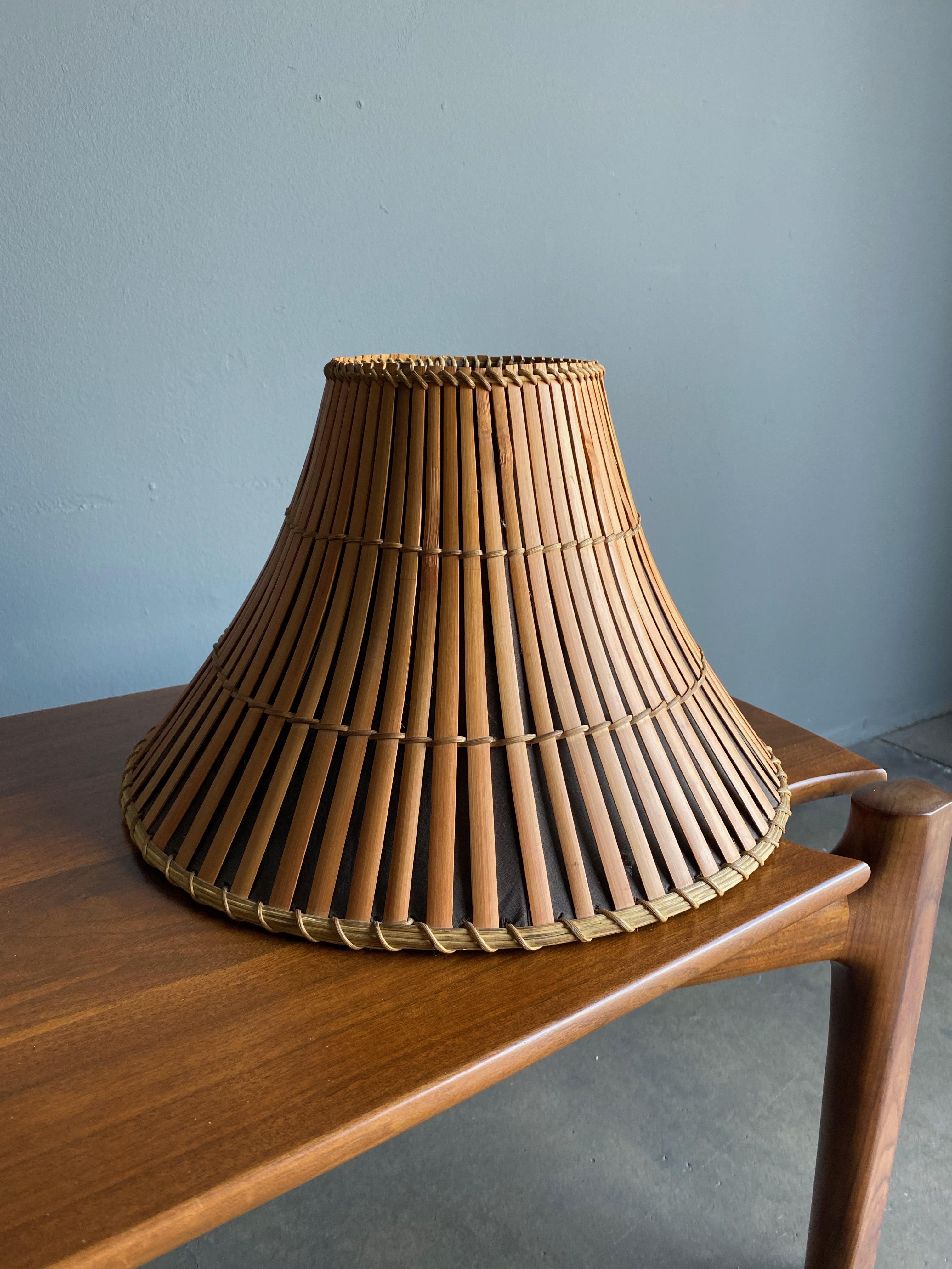 Bamboo Lamp Shade. circa 1990 In Good Condition In San Juan Capistrano, CA