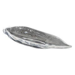 Bamboo Leaf Tray in Crystal by Robert Kuo, Limited Edition