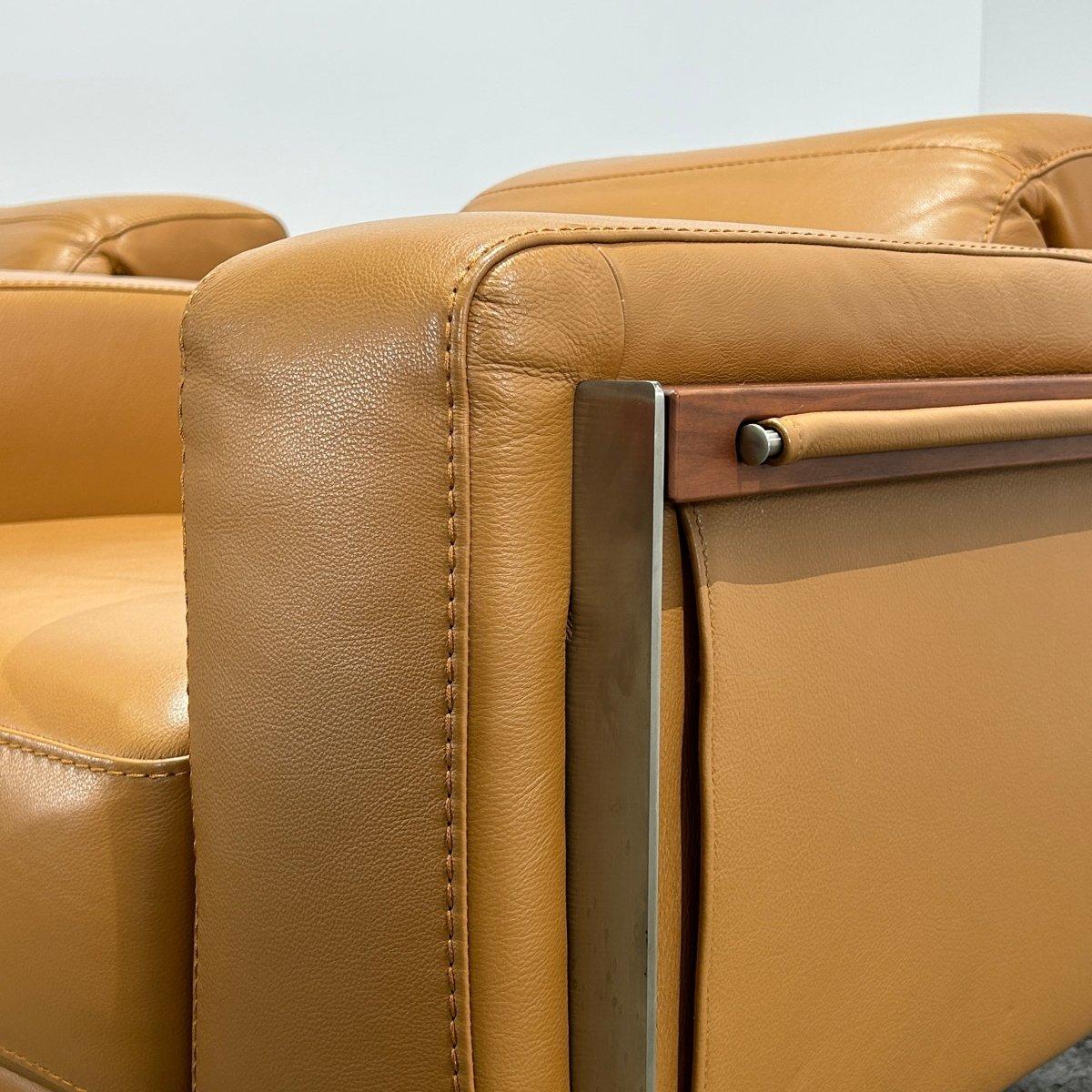 Bamboo Leather Armchair by Nicoletti, Set of Two in vendita 2