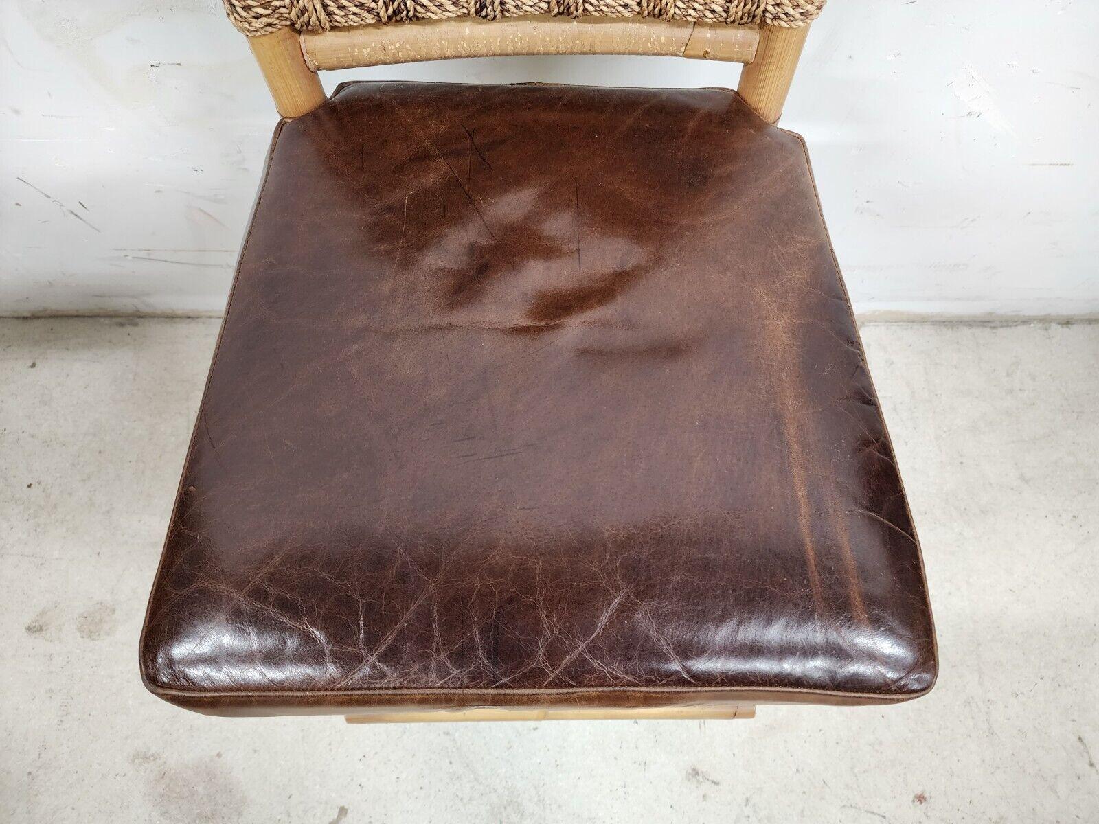 Bamboo Leather Counter Stool by PALECEK For Sale 1