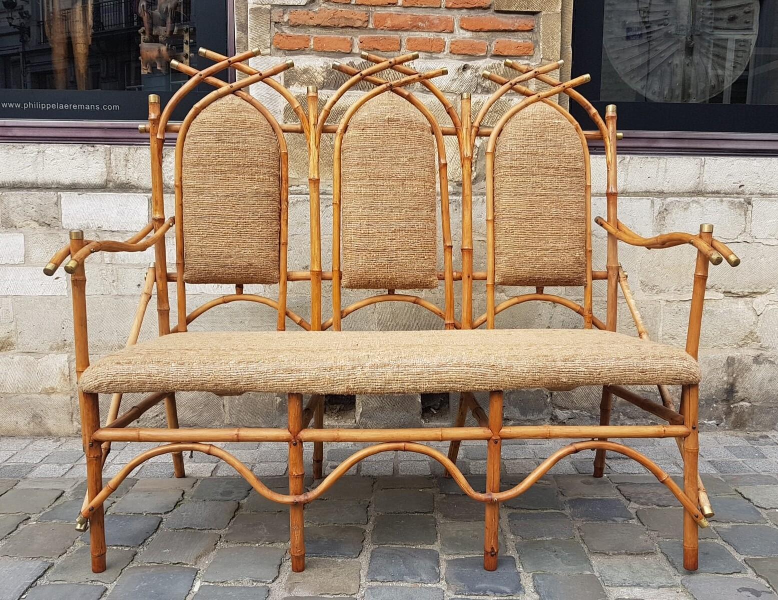 Ensemble de salon en bambou par Giusto Puri Purini, années 1950 Bon état - En vente à Brussels, BE