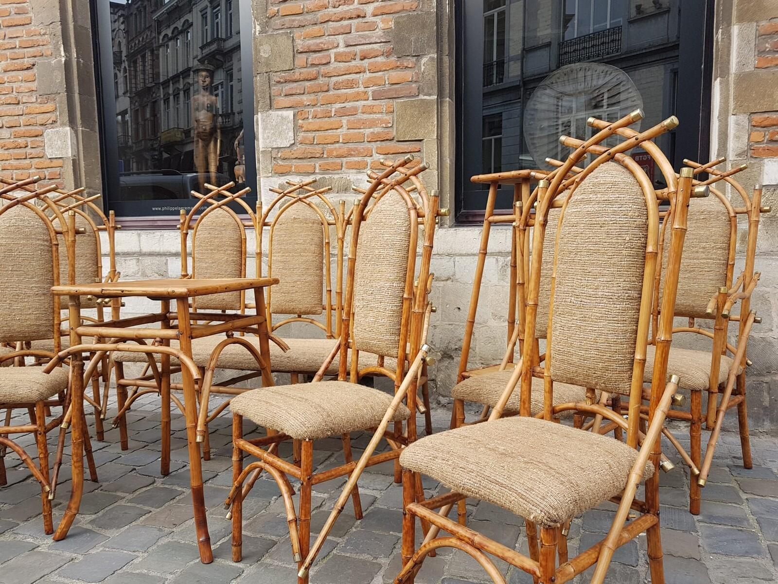 Laiton Ensemble de salon en bambou par Giusto Puri Purini, années 1950 en vente