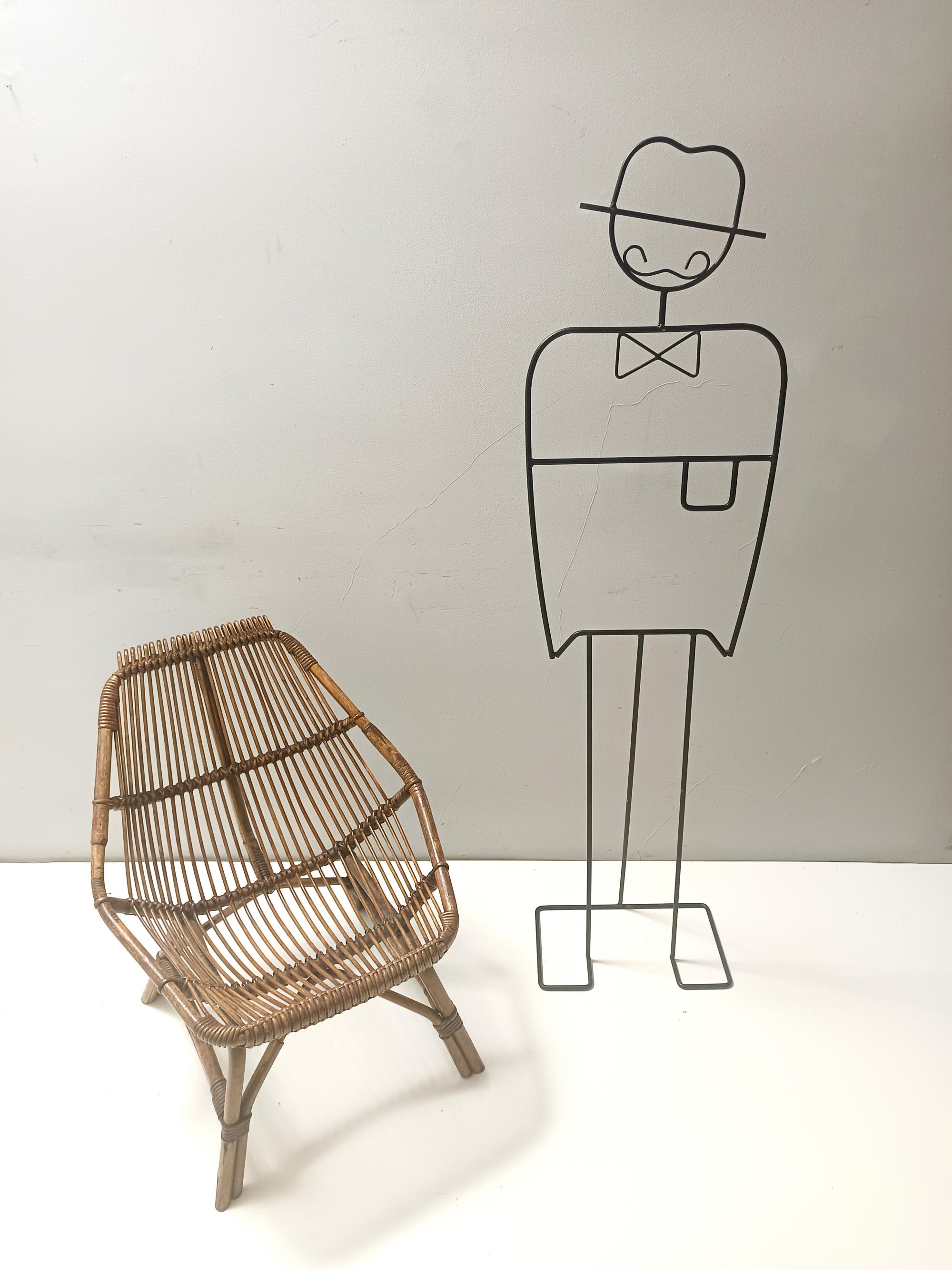 Made in Brianza (Italy), 1950s. 
It features a bamboo frame.
This lounge chair is vintage, therefore it might show slight traces of use, but it can be considered as in excellent original condition .

Measures: Width 63 cm
Depth 70 cm
Height 79