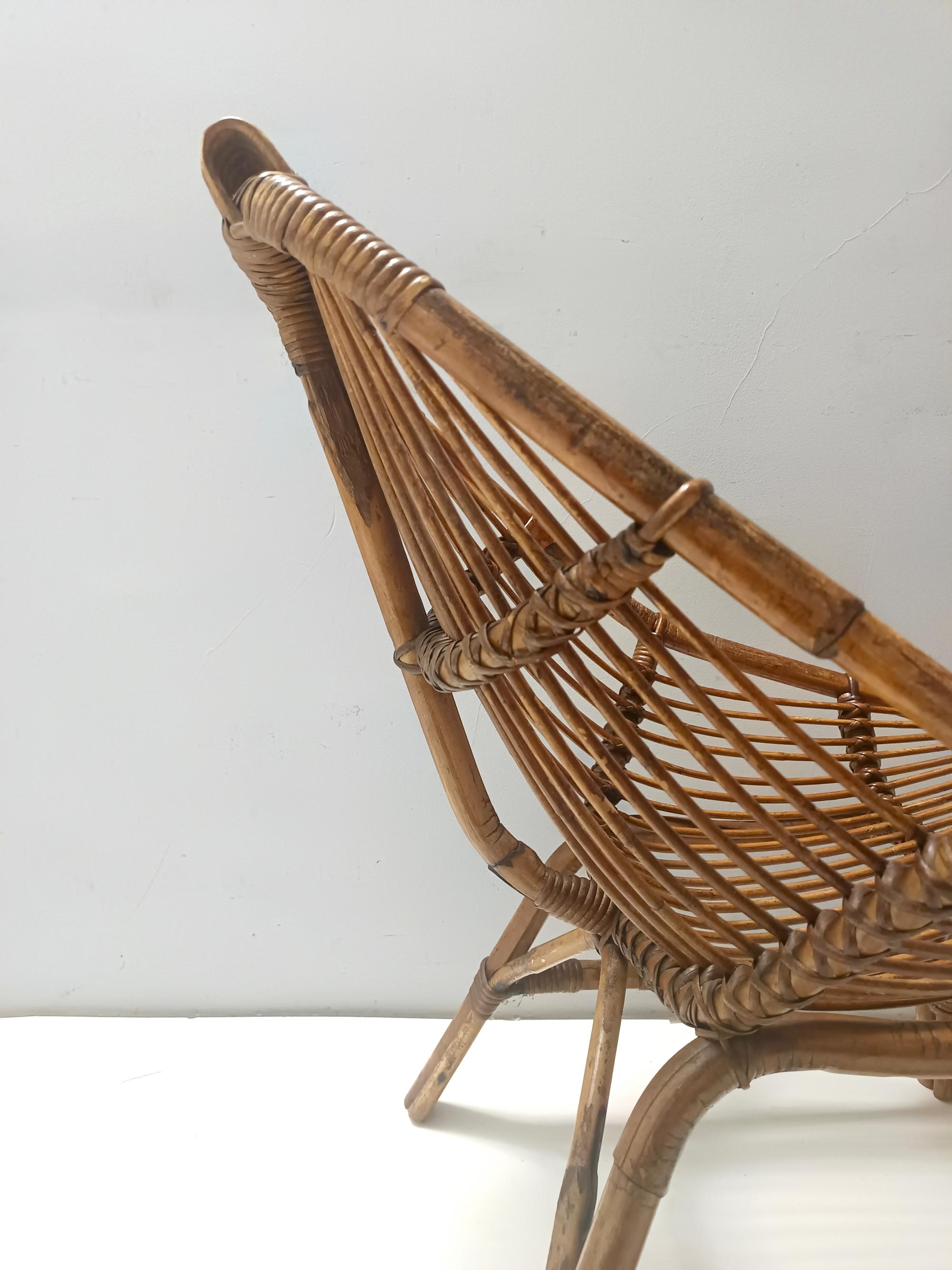 Bamboo Lounge Chair Attr. to Bonacina For Sale 1