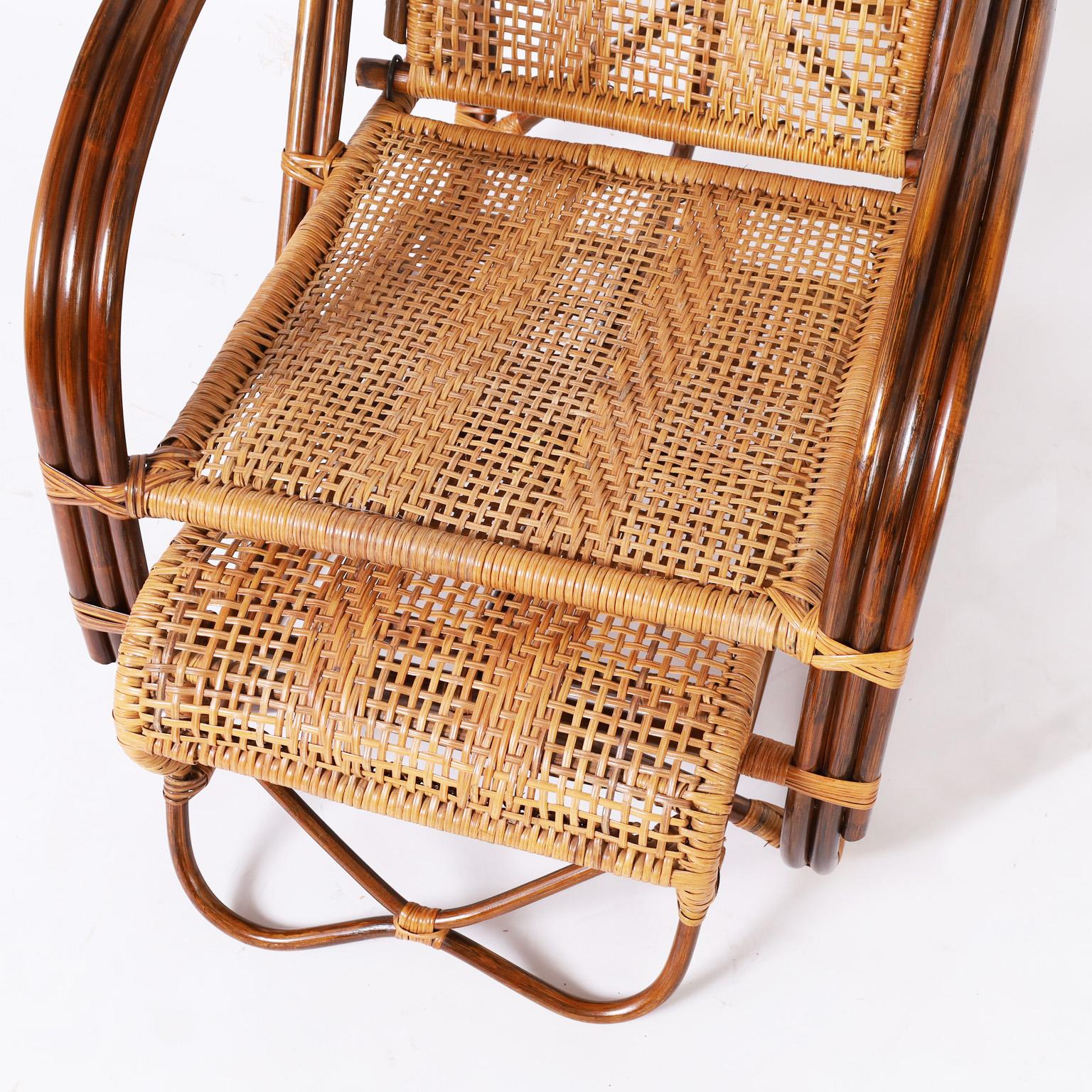 20th Century Bamboo Lounge Chair For Sale