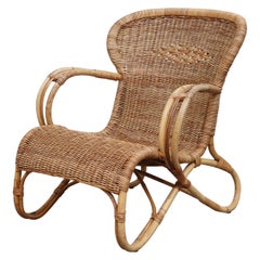 Bamboo Lounge Chair with Woven Seating