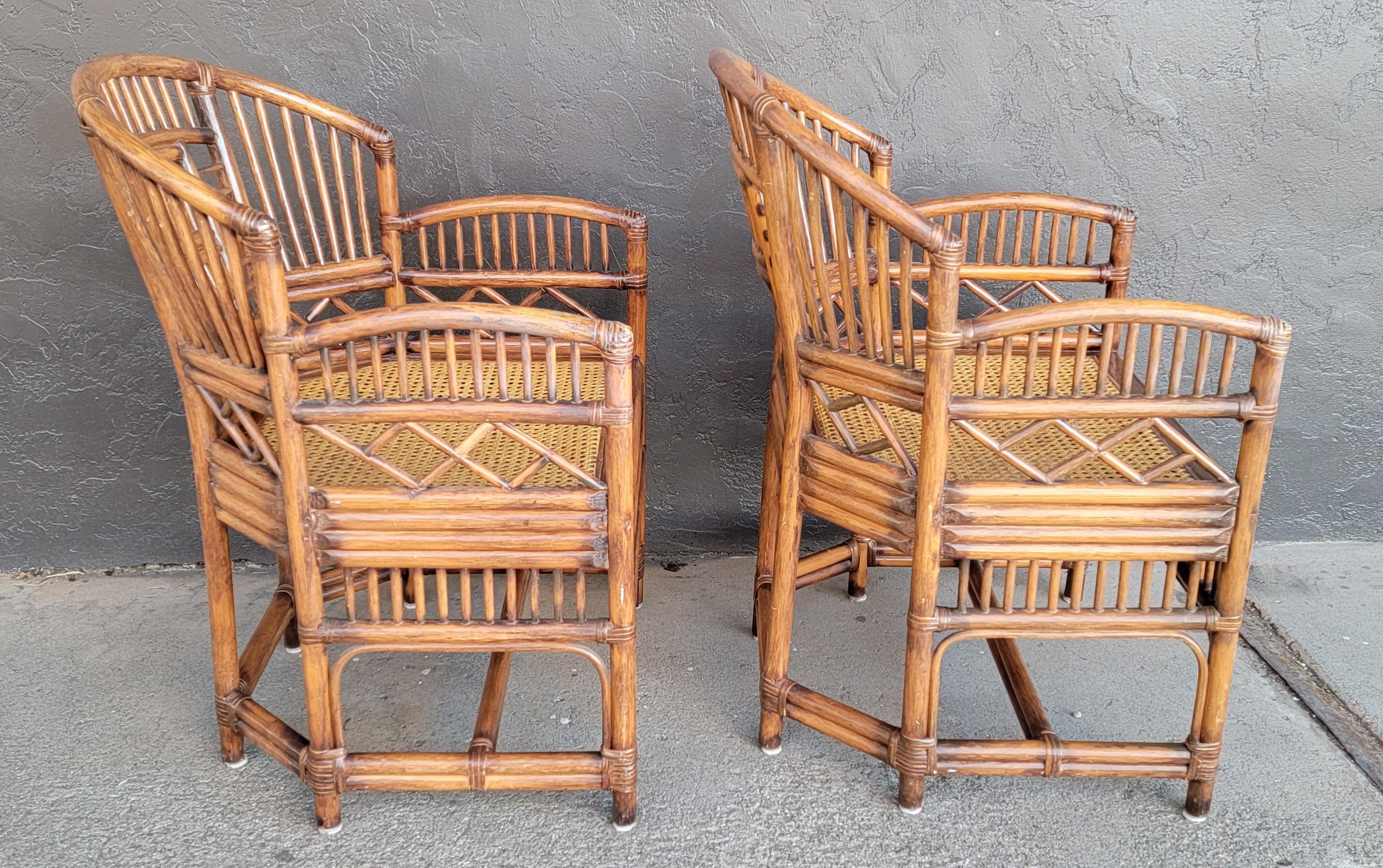 Bamboo Lounge Chairs with Cane Seats 2