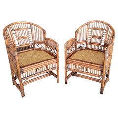 Bamboo Lounge Chairs with Cane Seats