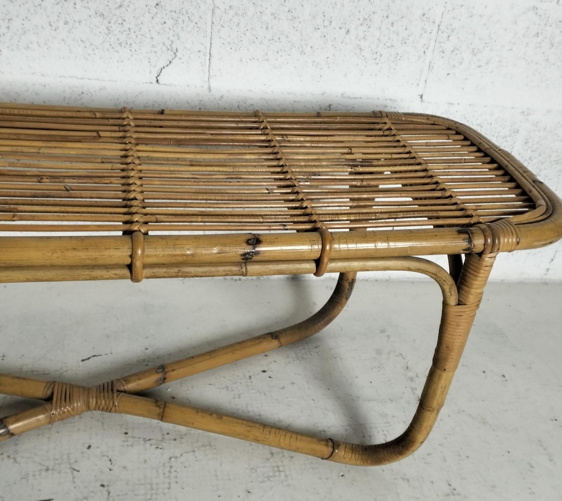 Table de bar basse en bambou 60s en vente 3