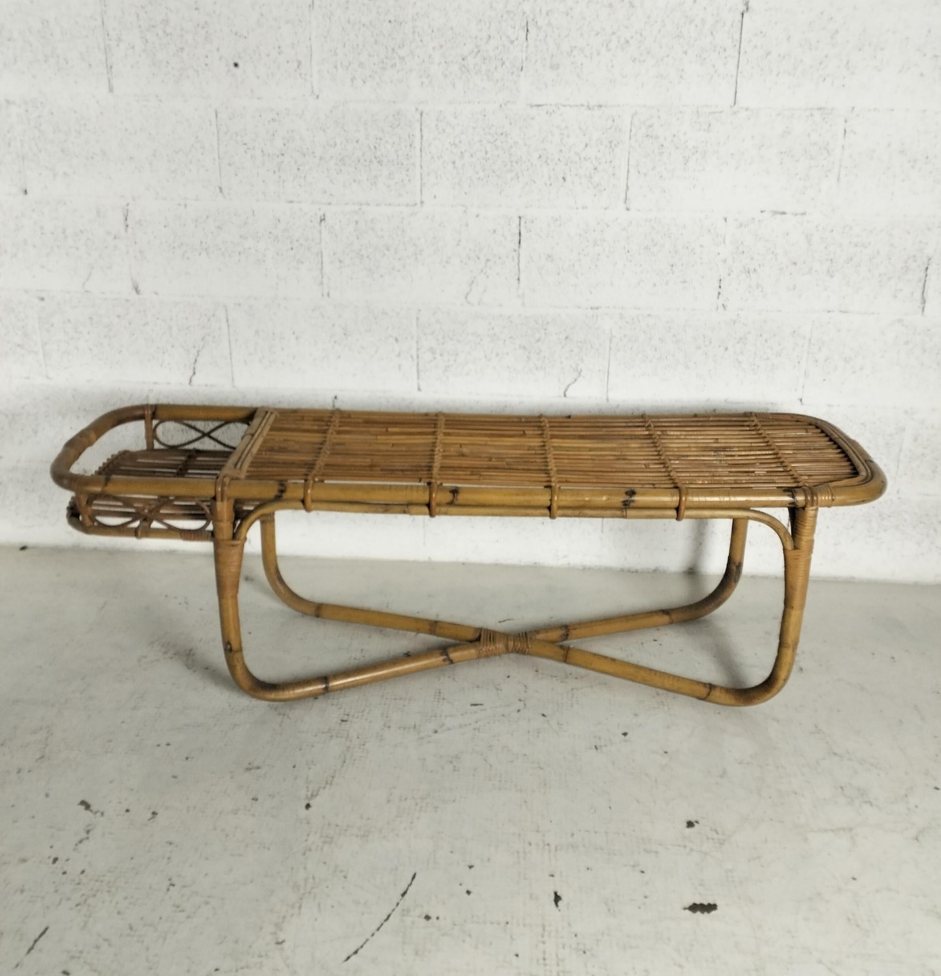 Table de bar basse en bambou 60s en vente 4