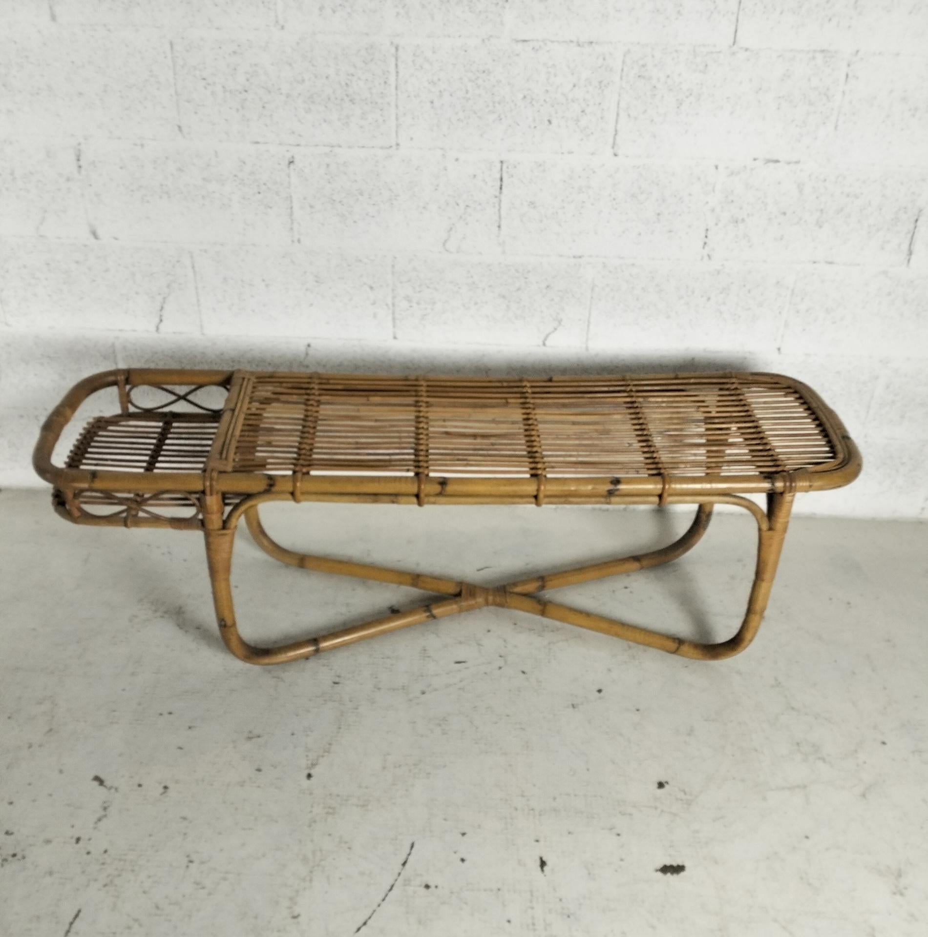 Table de bar basse en bambou 60s en vente 5