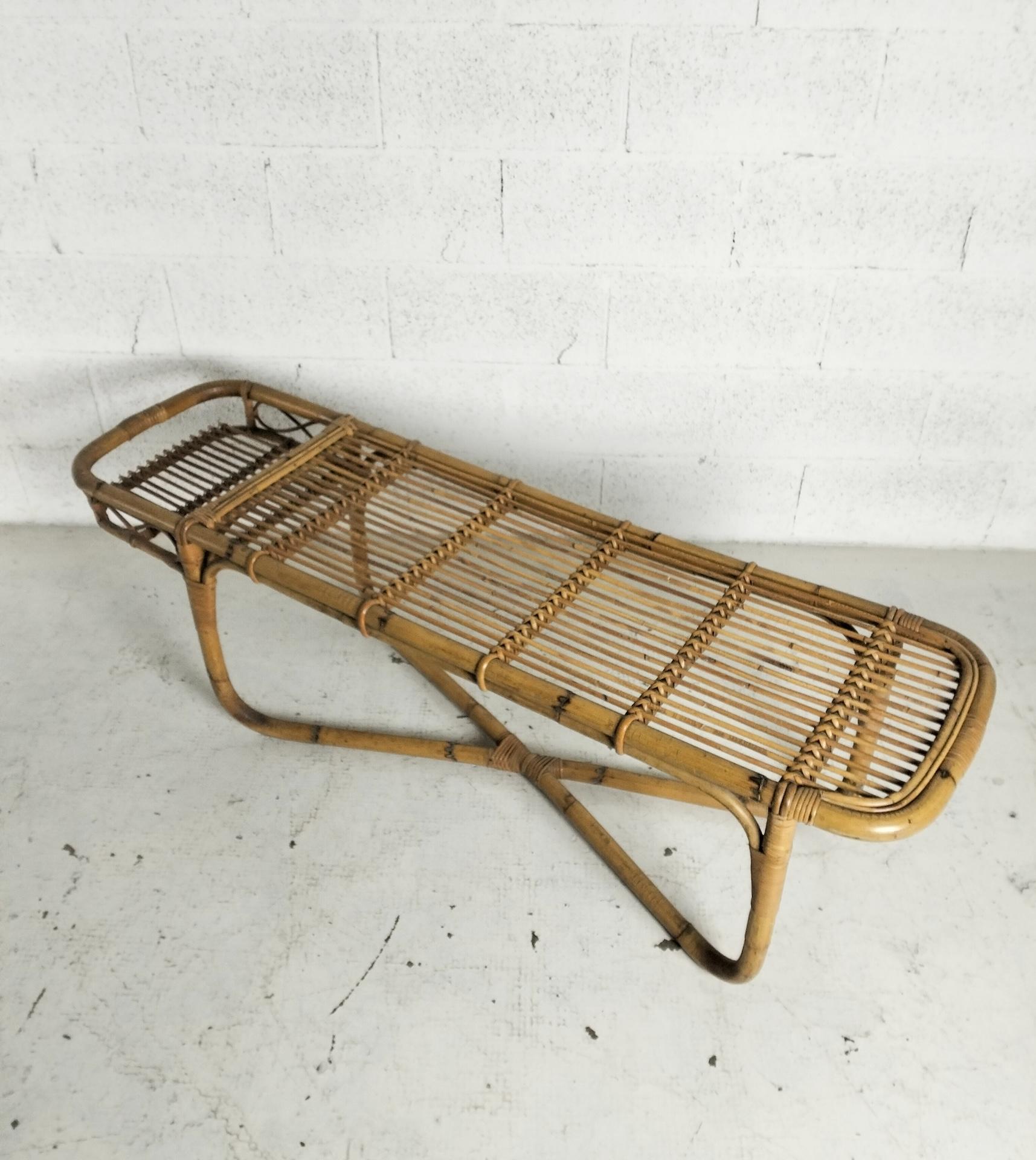 Milieu du XXe siècle Table de bar basse en bambou 60s en vente