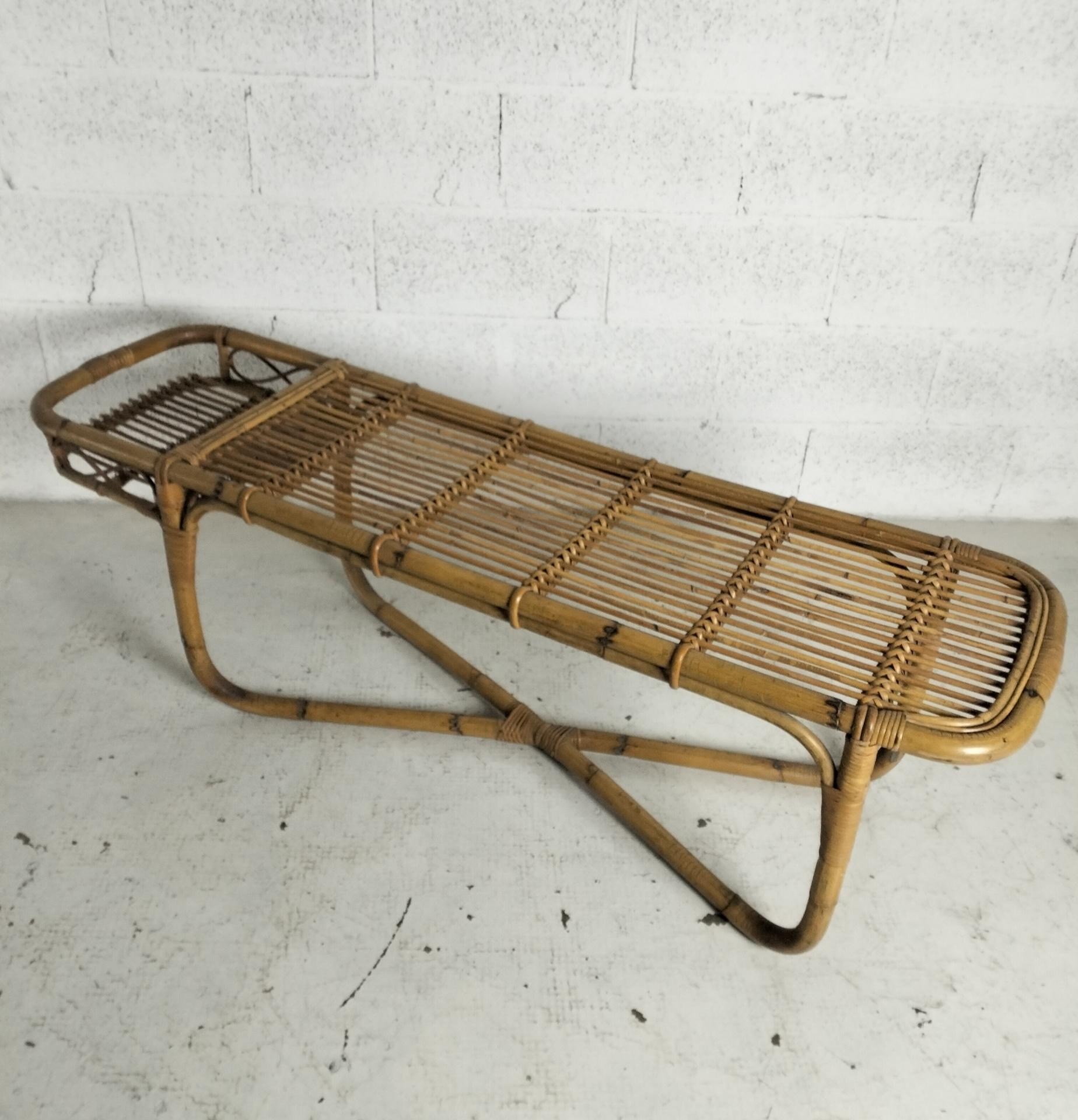 Bambou Table de bar basse en bambou 60s en vente