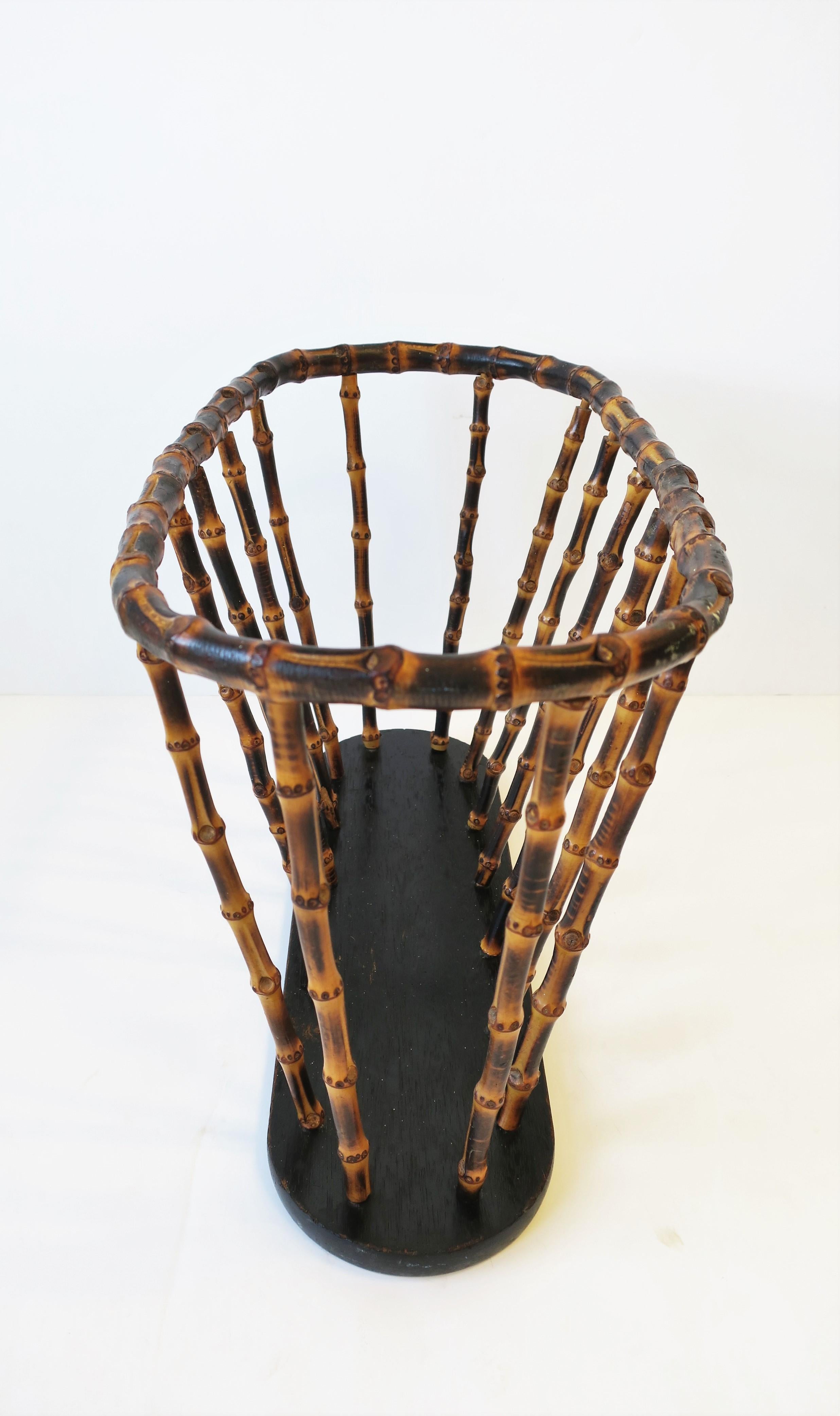 Bamboo Magazine or Newspaper Holder Stand Rack Basket in the style of Gucci 2