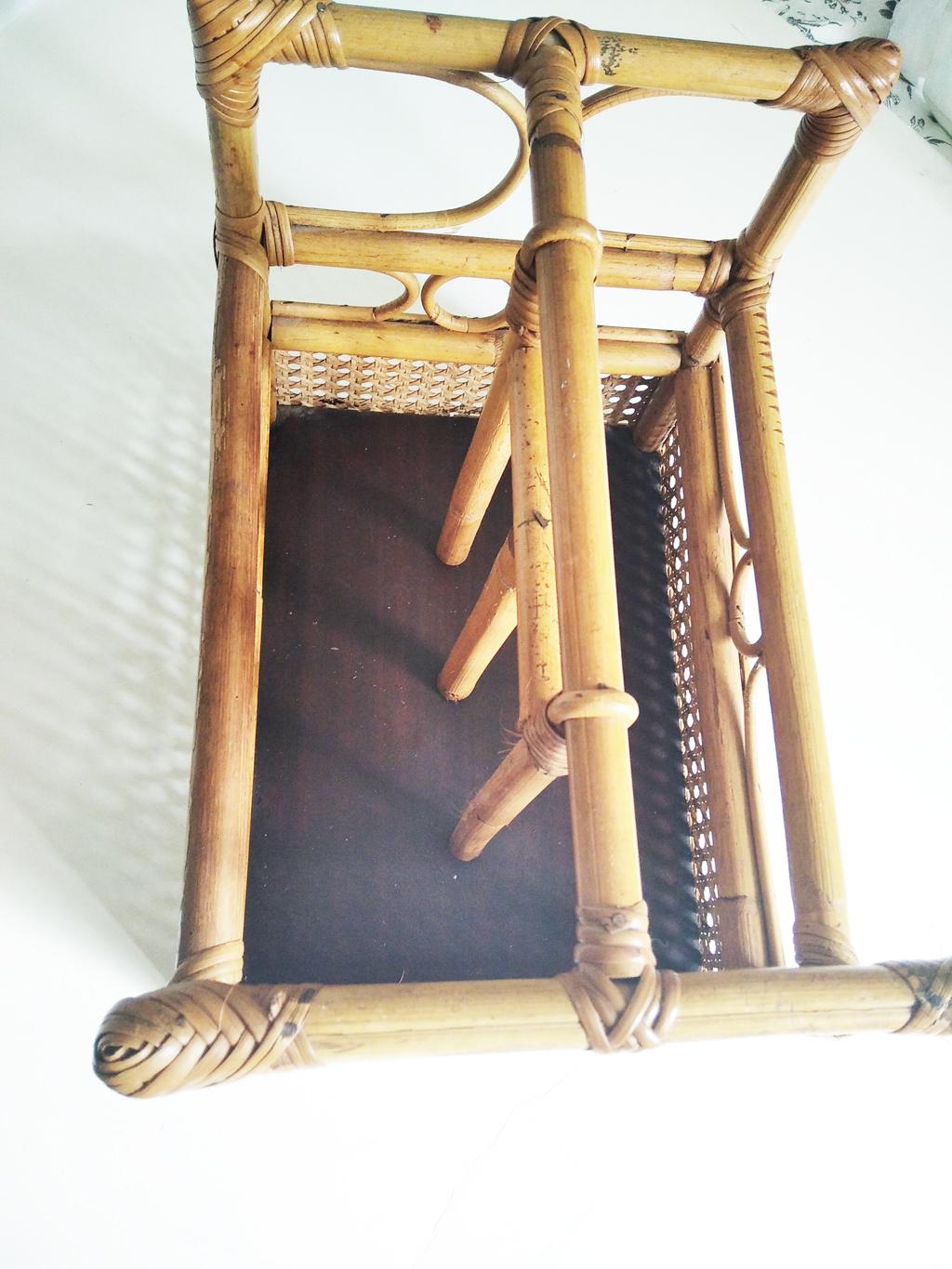 Bamboo Magazine Rack or Multipurpose Rack Midcentury For Sale 3