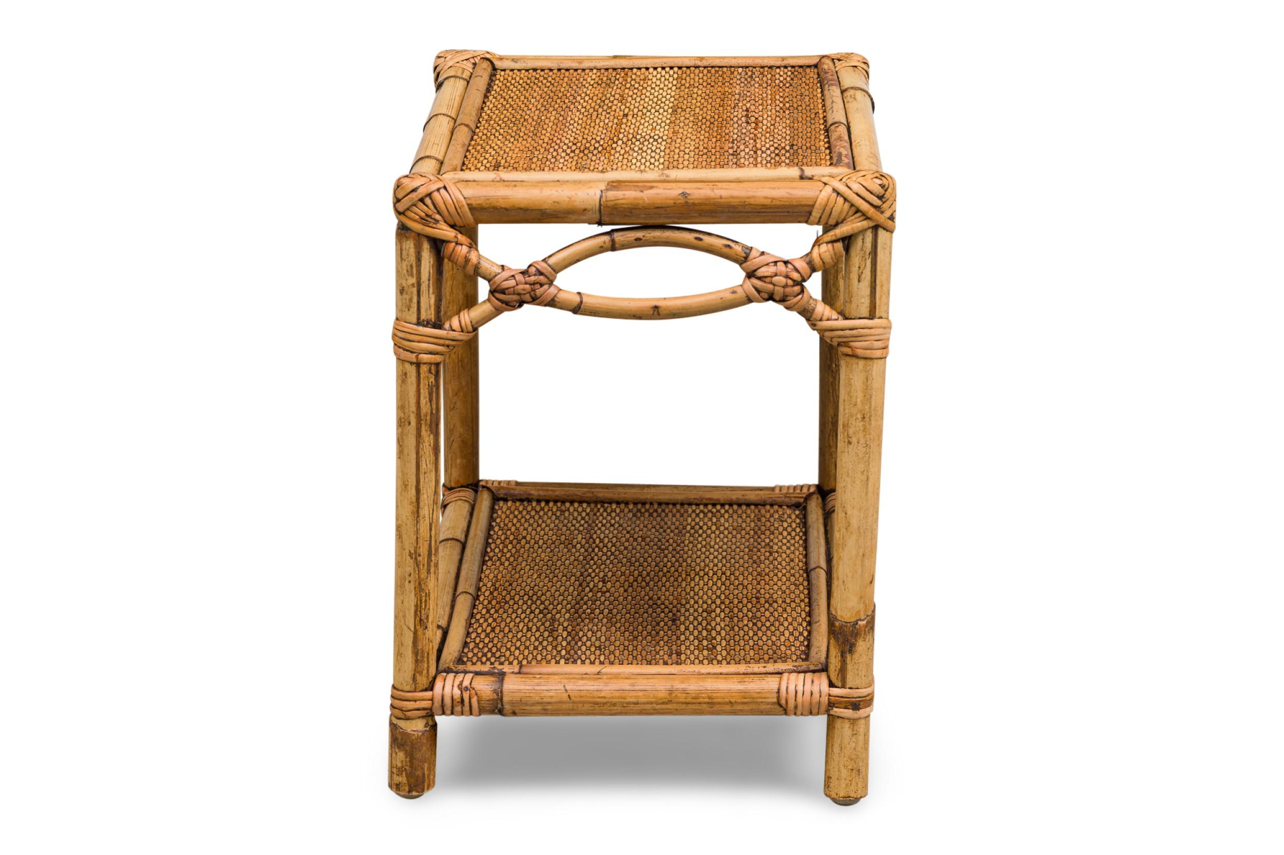 Mid-Century Modern Bamboo Mid-Century small rectangular end / occasional table For Sale