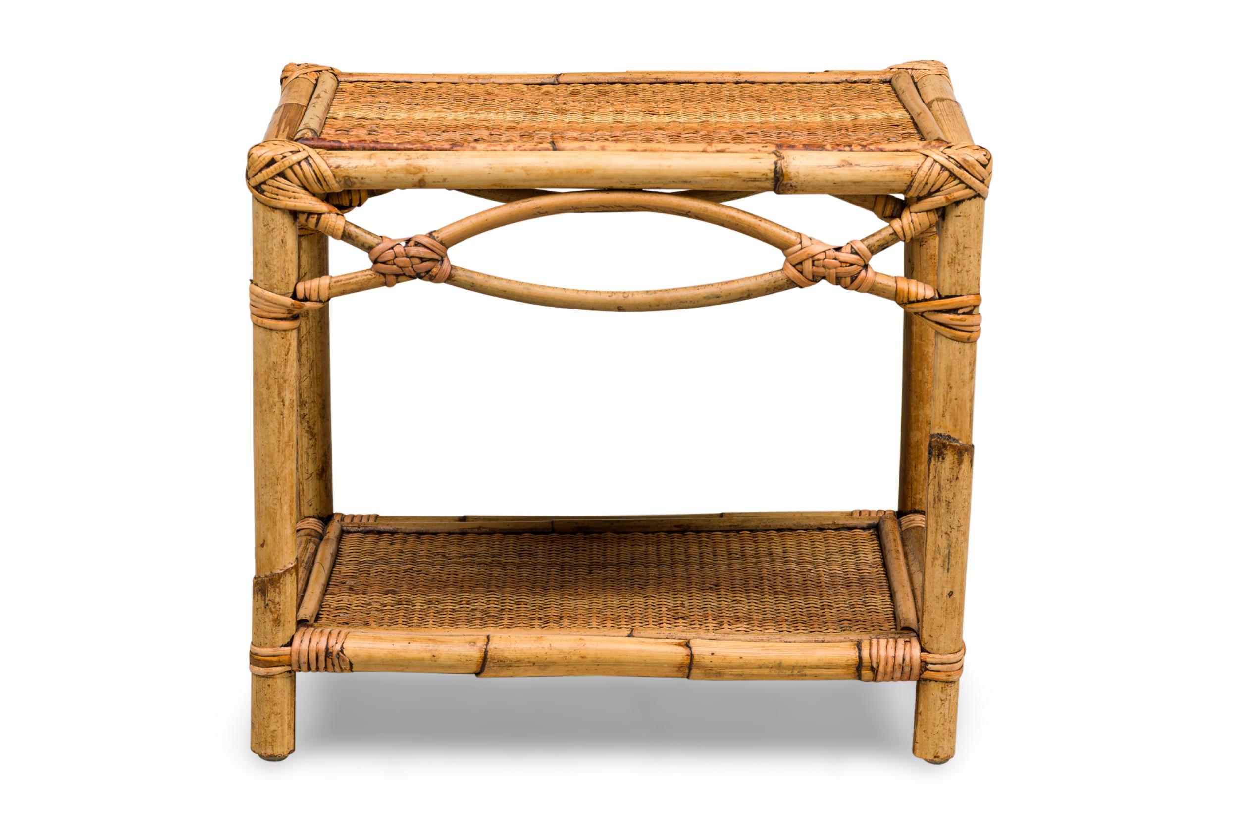 Unknown Bamboo Mid-Century small rectangular end / occasional table For Sale