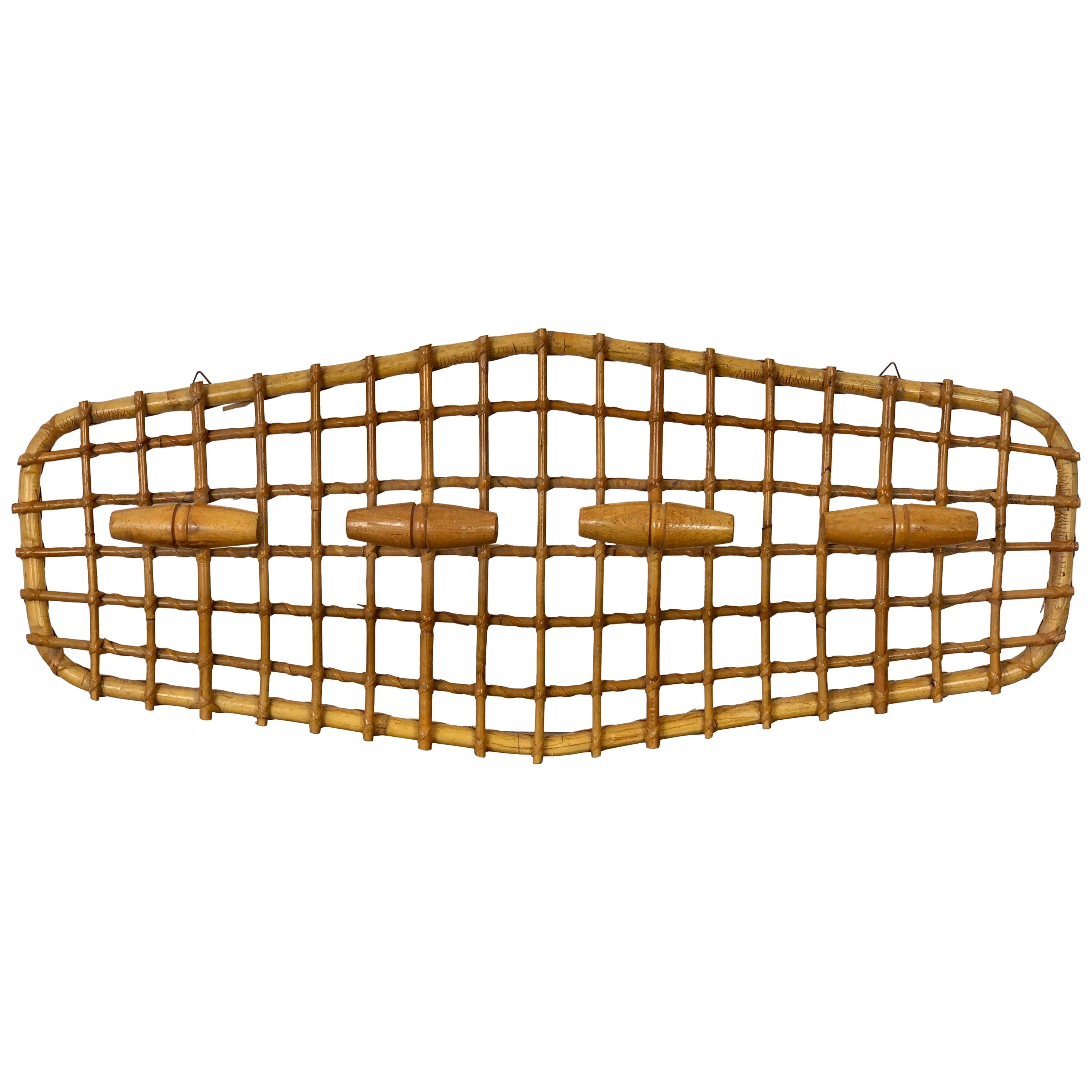 Bamboo Midcentury Coat Hanger Design Attributed to Olaf von Bohr, Italy, 1950s