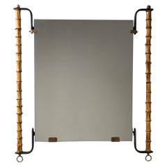 Miroir en bambou de Jacques Adnet