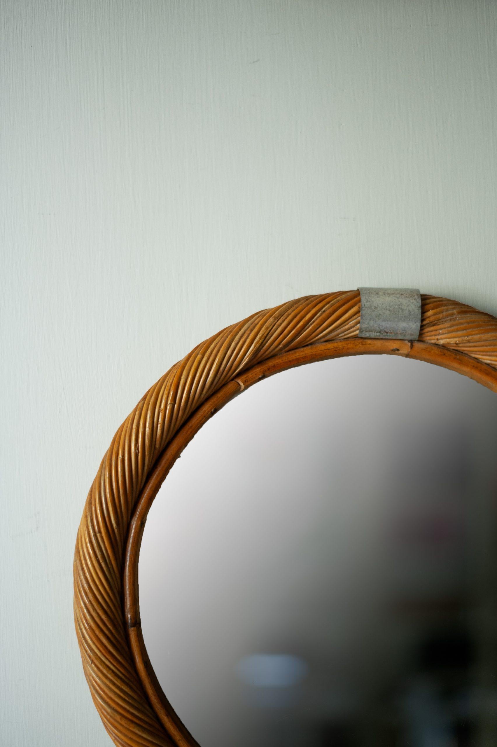 Specchio/vassoio in bambù in vendita 1