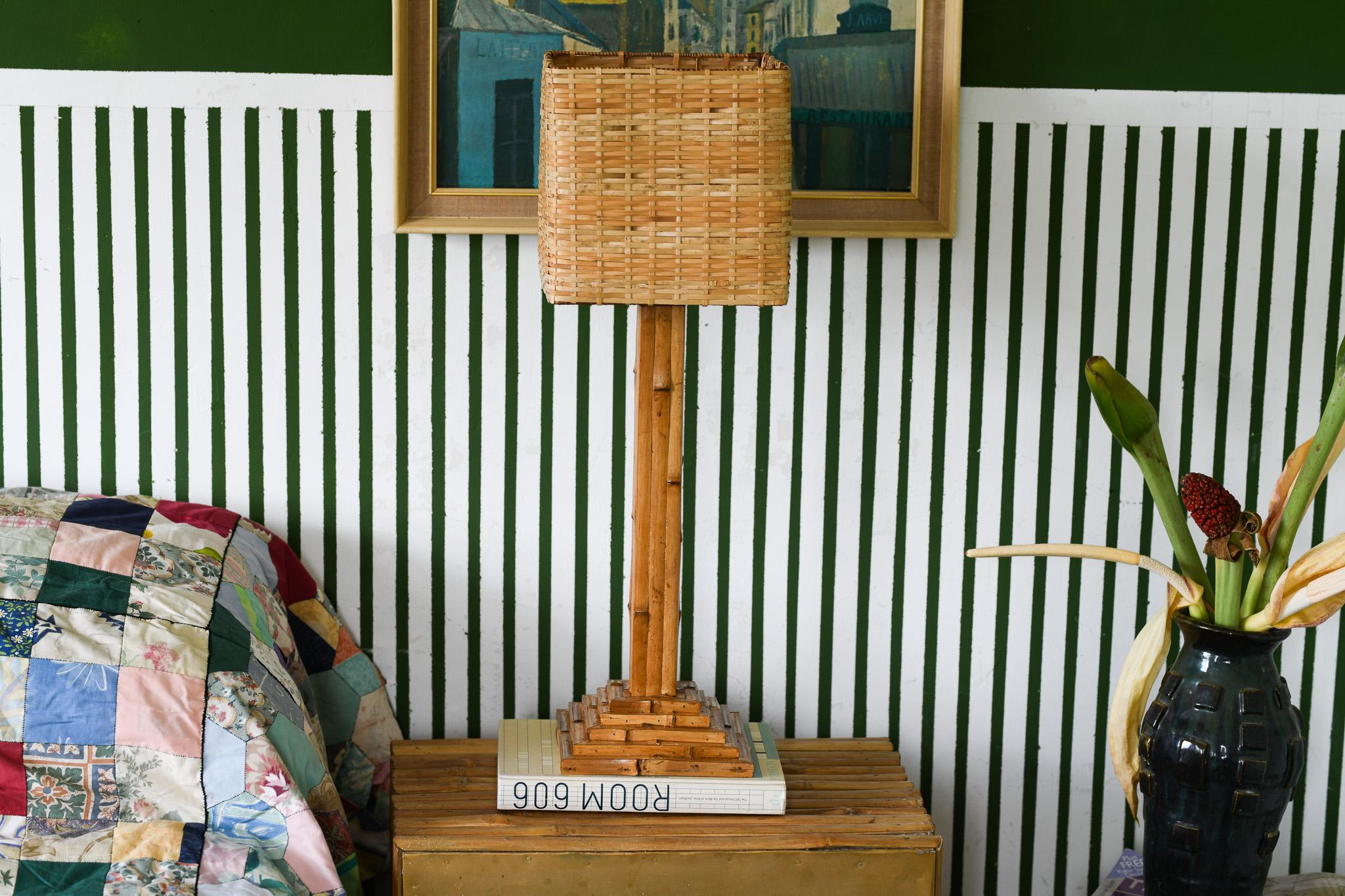 Bamboo Modernist Table Lamp Peter Blake Style For Sale 2