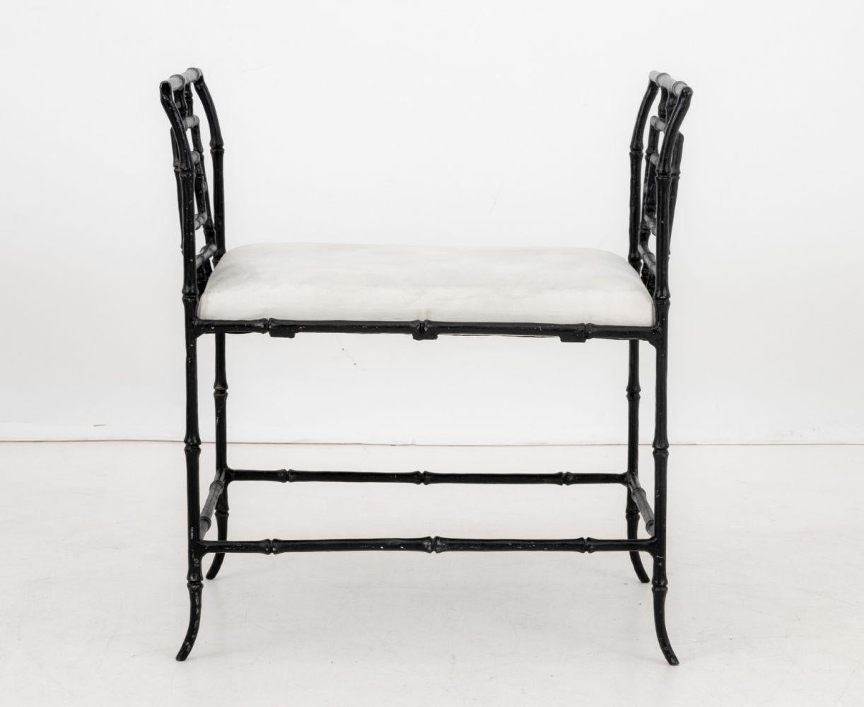 Chinese Bamboo Motif Cast Iron Window Seat For Sale