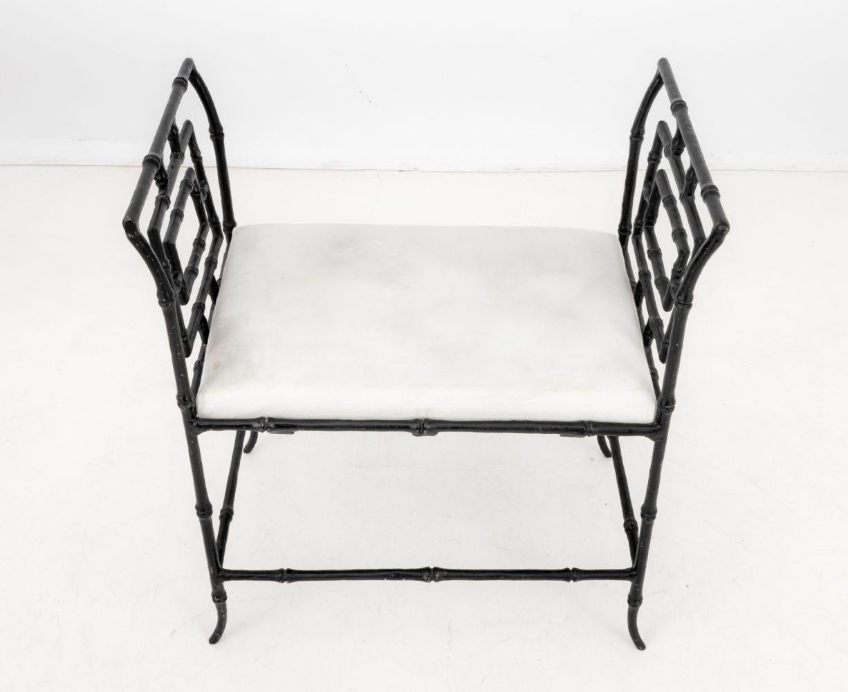 Bamboo Motif Cast Iron Window Seat In Good Condition For Sale In Astoria, NY