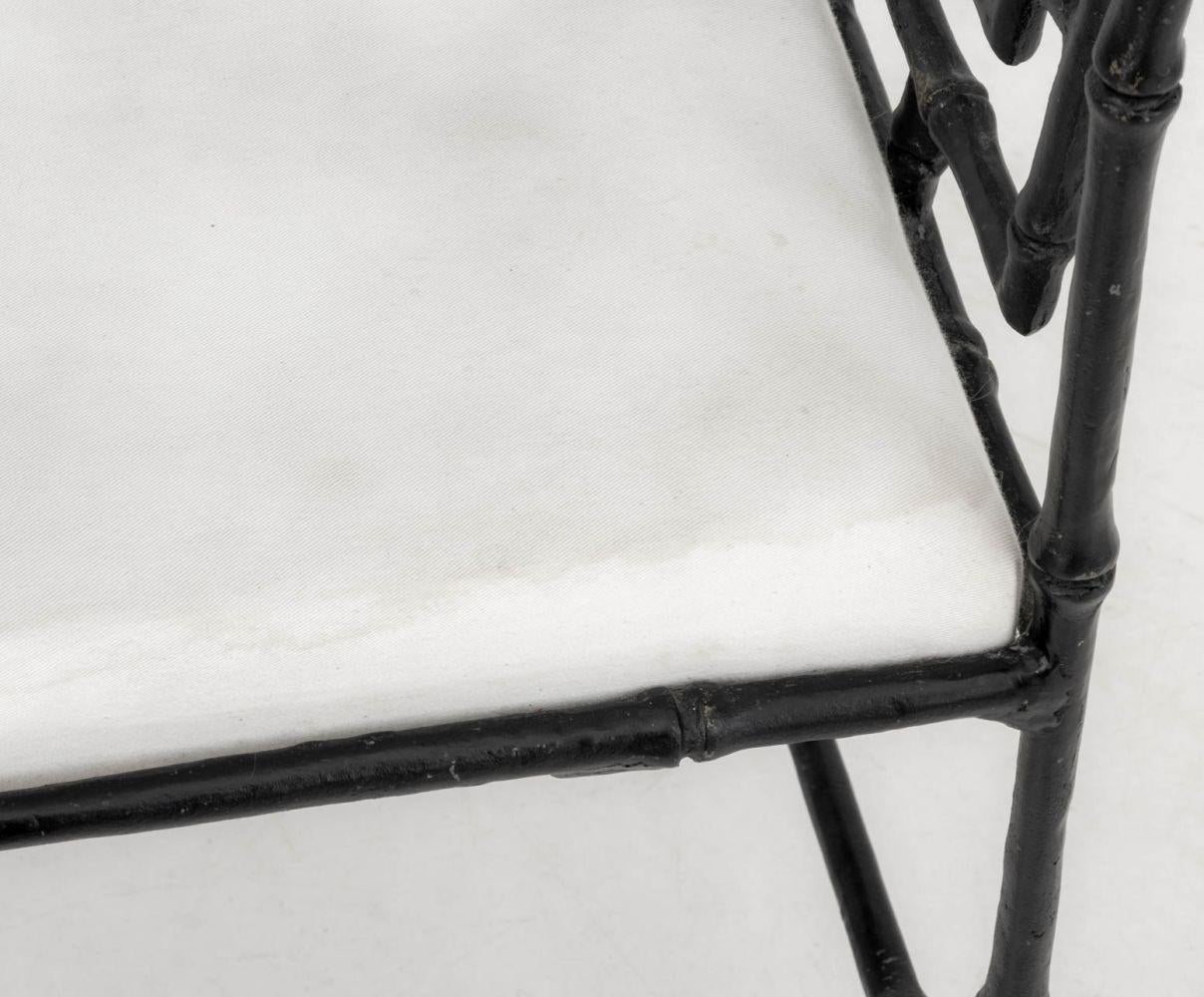 Contemporary Bamboo Motif Cast Iron Window Seat For Sale