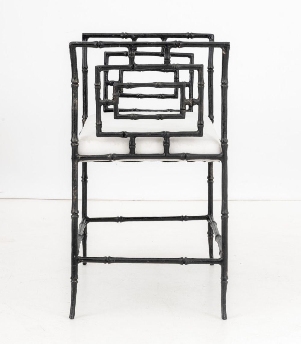 Bamboo Motif Cast Iron Window Seat For Sale 2