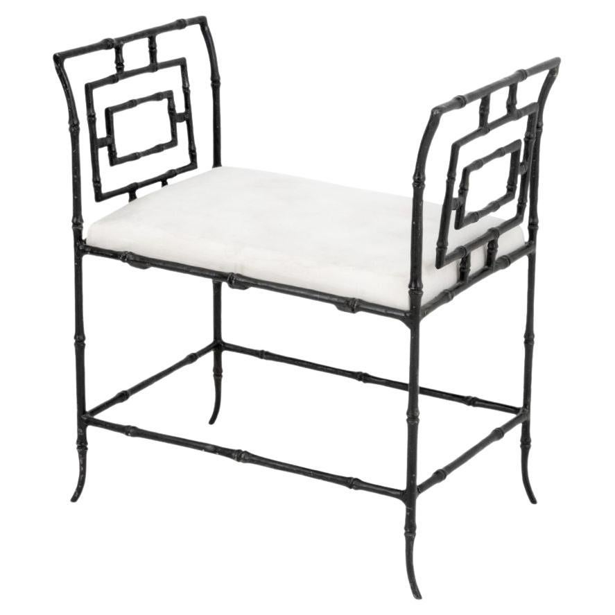 Bamboo Motif Cast Iron Window Seat For Sale