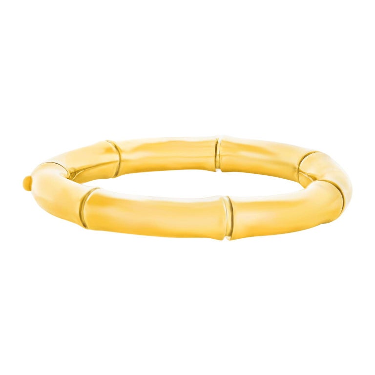 Bamboo Motif Gold Bangle Ming's of Hong Kong at 1stDibs gold bangles