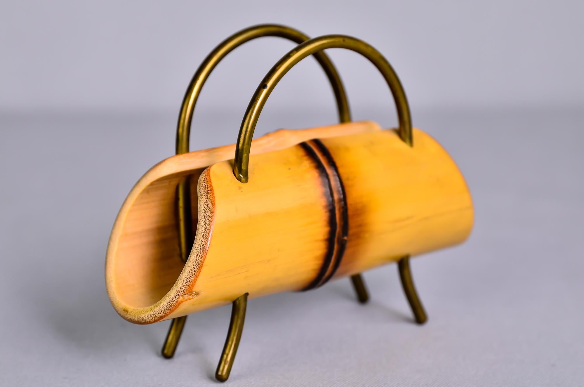 Mid-Century Modern Bamboo Napkin Holder, circa 1950s For Sale