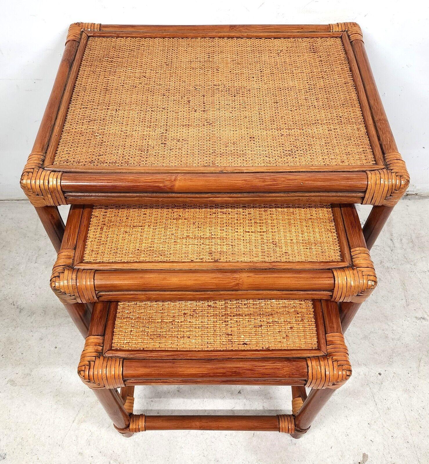 vintage rattan nesting tables