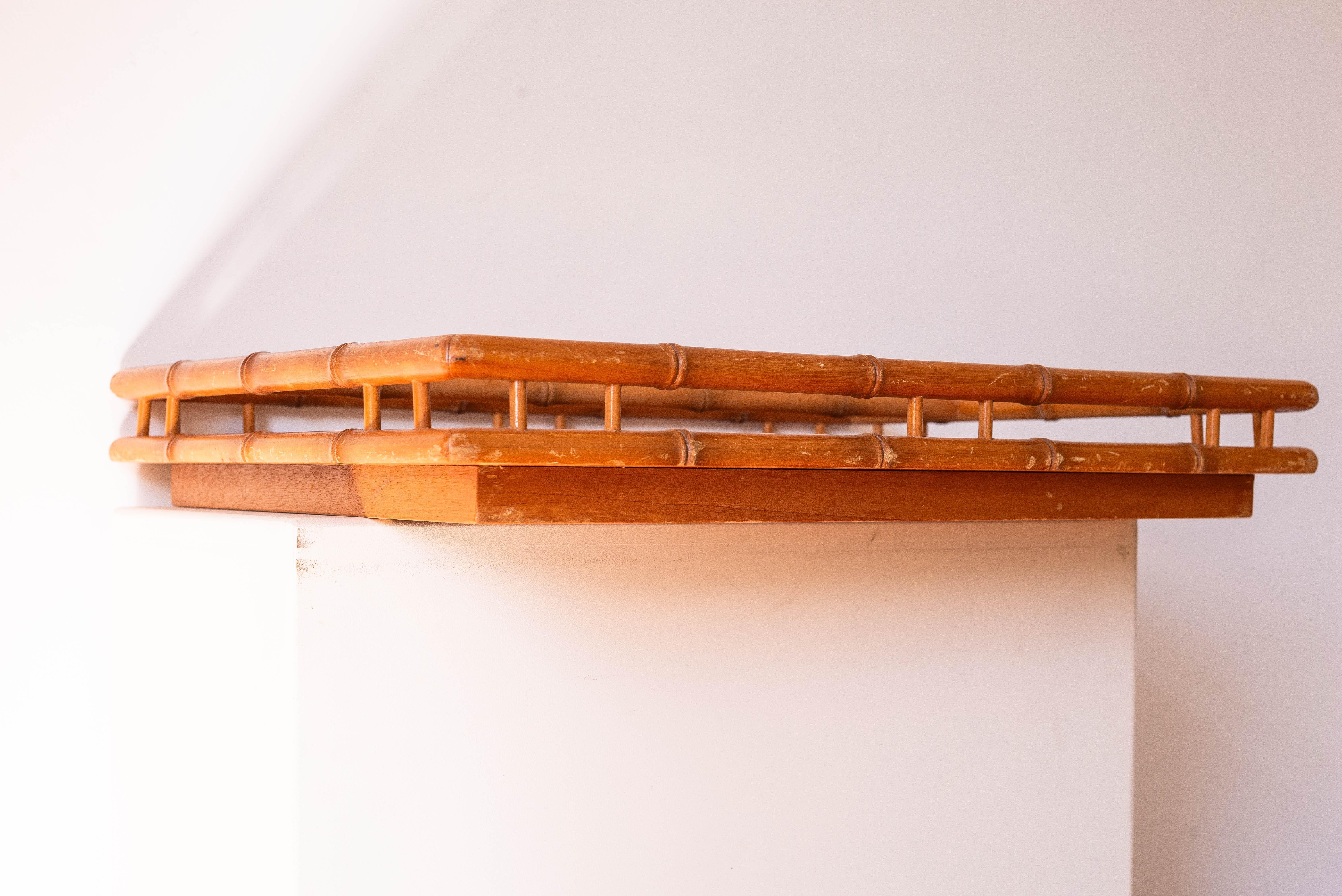 Serviertablett aus Bambus und Eiche - Frühstückstablett - Mid-Century Modern, Frankreich 1960s im Angebot 4