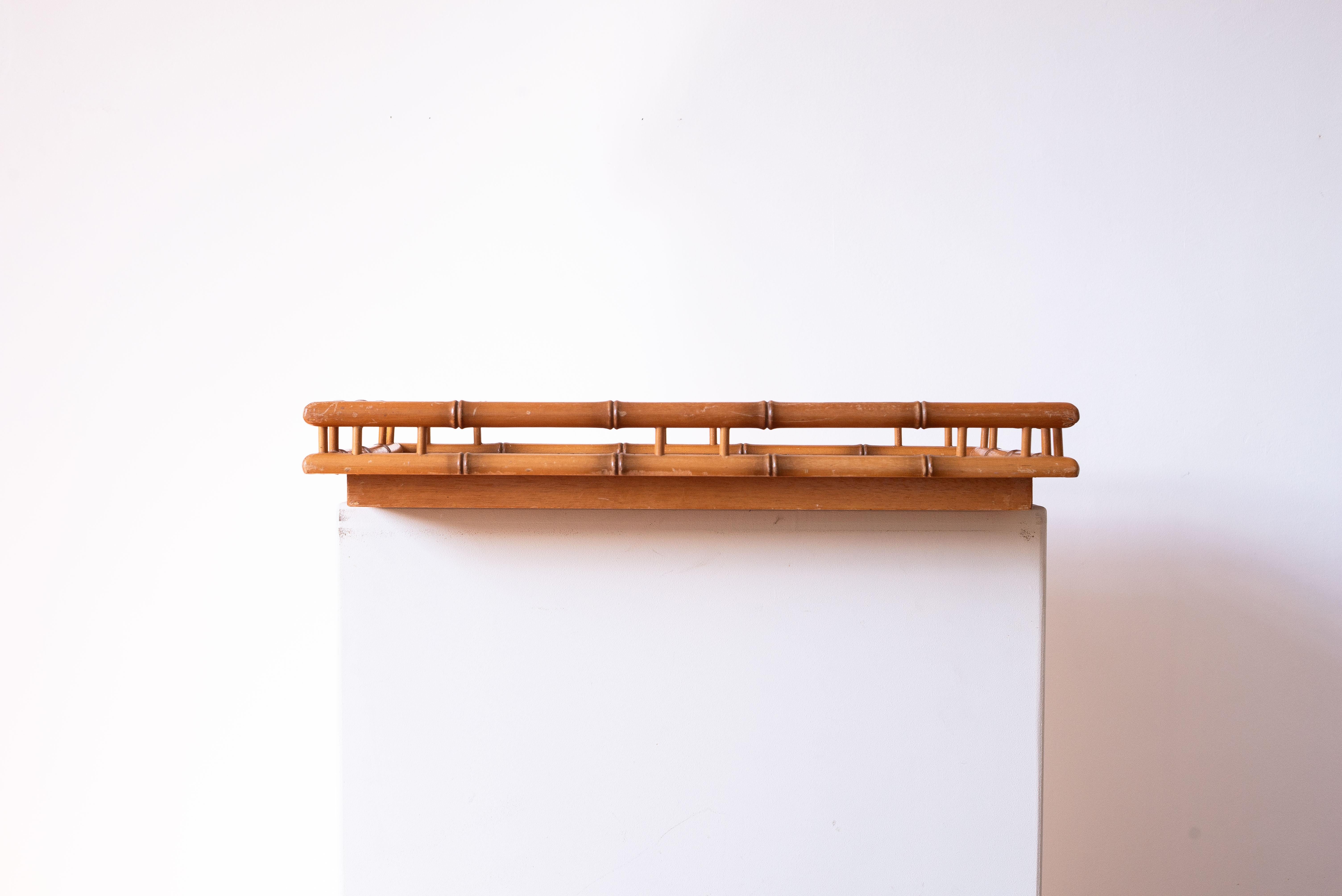 Serviertablett aus Bambus und Eiche - Frühstückstablett - Mid-Century Modern, Frankreich 1960s im Angebot 1