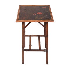 Bamboo Occasional Table with Lacquered Top, English, ca. 1880