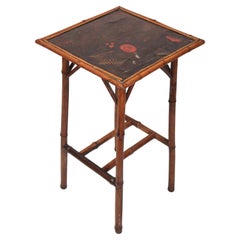 Bamboo Occasional Table with Lacquered Top, English, ca. 1880