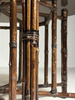 Bamboo ocotagonal center table 1980s